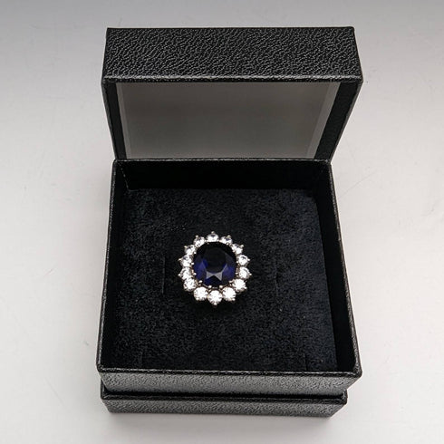 vintage jewelry blue stone sterling silver ring